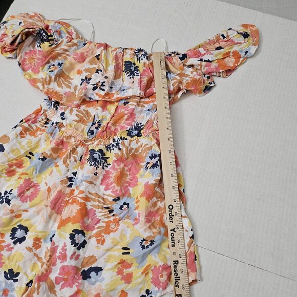 Roxy Another Day Printed Romper Dress Small Off Shoulder Floral Escape Beach - Picture 10 of 10